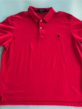 U.S. Polo Assn Ultimate Pique Polo Shirt Mens XXL Red Short Sleeve Cotton Blend